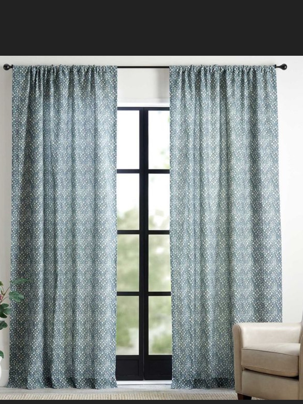 Pottery Barn Leada Drape 96”